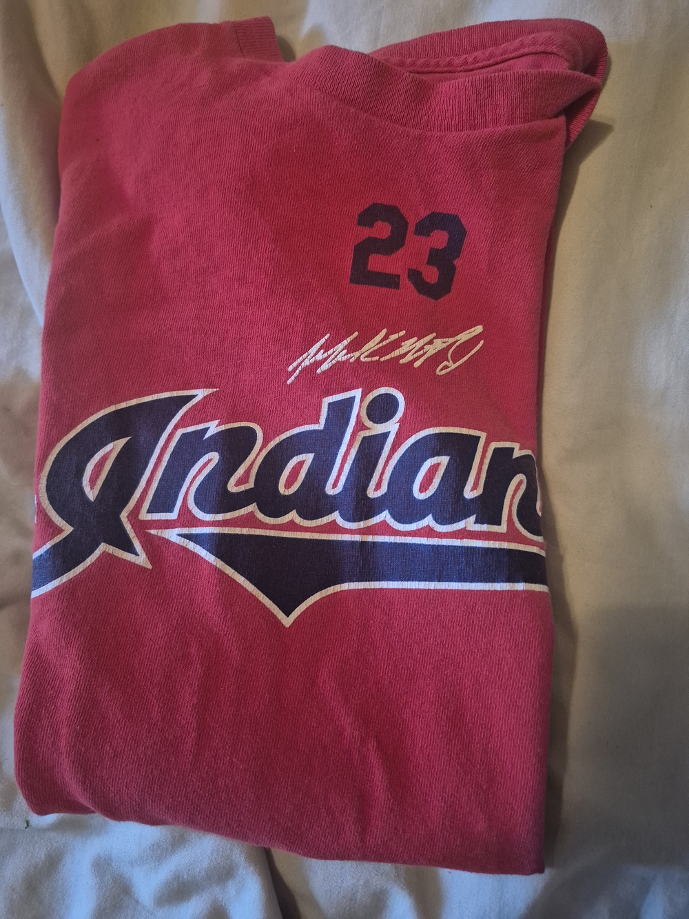 Majestic RED 'Indian' Graphic Short Sleeve Tee